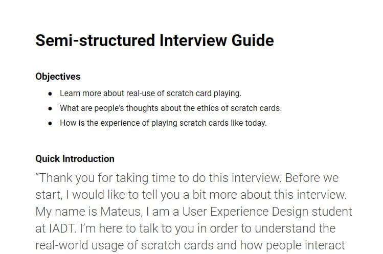 Semi-structured User Interviews