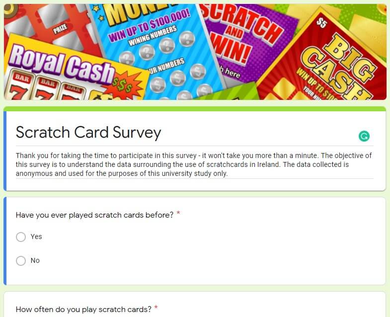 Scratch Cards Survey