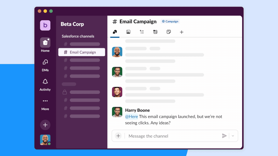 Slack Sales Elevate interface showing recruiting workflows in Slack