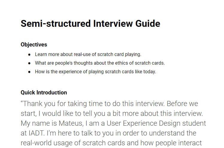 Semi-structured User Interviews